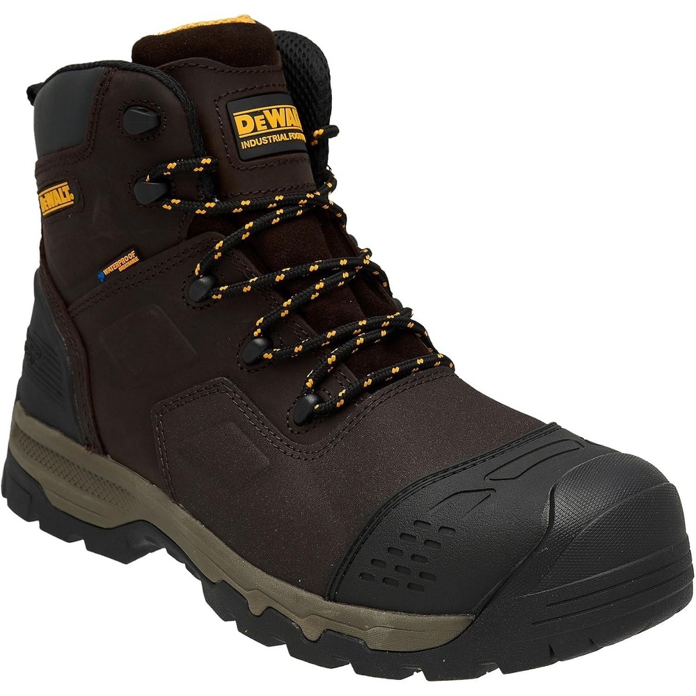 DEWALT Men's Manvel Brown Leather Waterproof Composite Toe Safety Work Boots 9.5